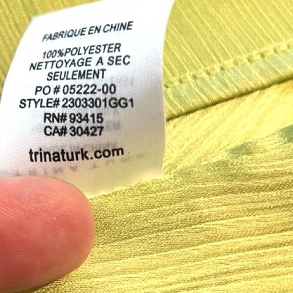 NWT Trina Turk, Women's Floral Hem Cocktail Dress in Limeade, Unique, Size XS - Picture 12 of 14